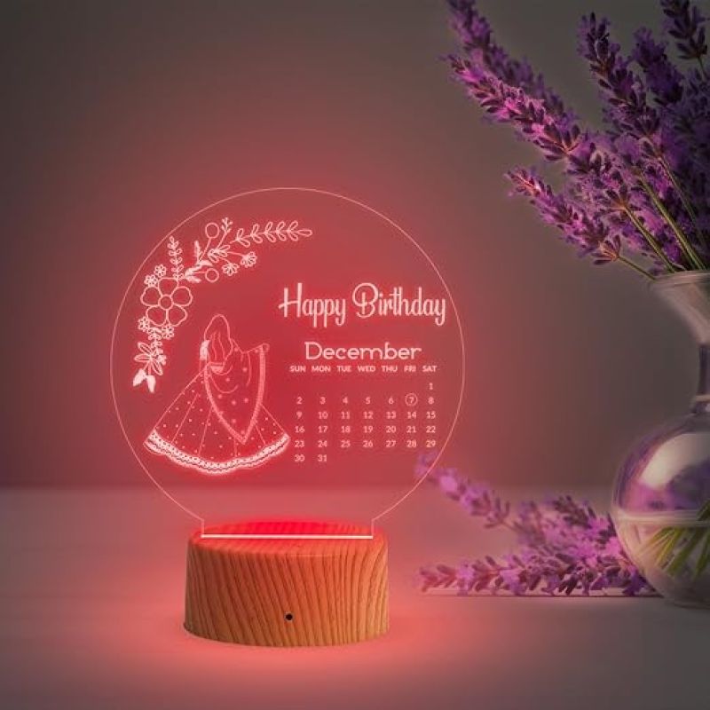 Personalized Happy Birthday Night Lamp with Automatic Color Changing Light  Birthday Gift for Bestie  Customized Birthday Gift for Friends