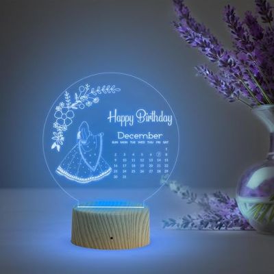 Personalized Happy Birthday Night Lamp with Automatic Color Changing Light  Birthday Gift for Bestie  Customized Birthday Gift for Friends