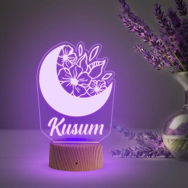 Personalized Name Led Lamp 3D Illusion Table Light Customized Birthday Gift for Husband Wife Girlfriend Boyfriend Office Friend | Multicolored Light