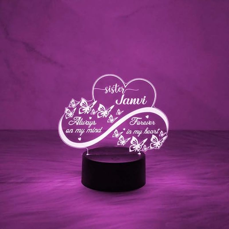 Personalized Name Lamp with Automatic Color Changing Light & On/Off Touch Button | Best Gift for Sister | Birthday Gift for Sister | Sister Gift Items