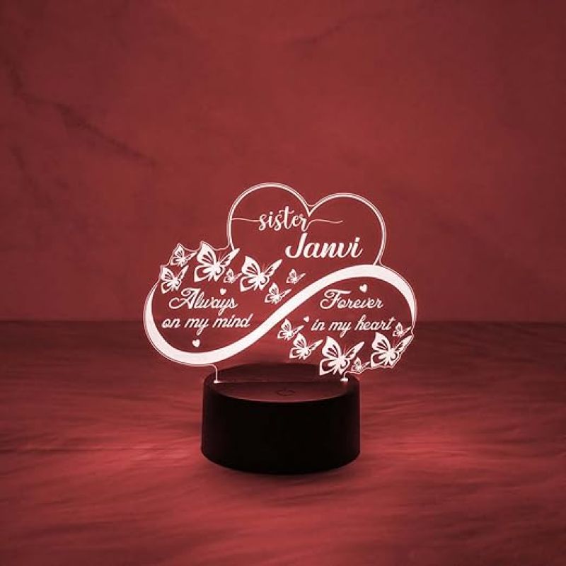 Personalized Name Lamp with Automatic Color Changing Light & On/Off Touch Button | Best Gift for Sister | Birthday Gift for Sister | Sister Gift Items