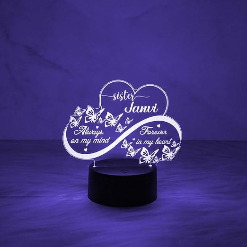 Personalized Name Lamp with Automatic Color Changing Light & On/Off Touch Button | Best Gift for Sister | Birthday Gift for Sister | Sister Gift Items