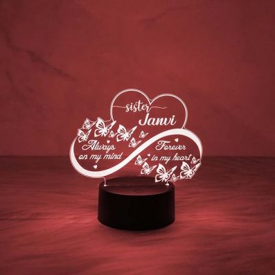 Personalized Name Lamp with Automatic Color Changing Light & On/Off Touch Button | Best Gift for Sister | Birthday Gift for Sister | Sister Gift Items