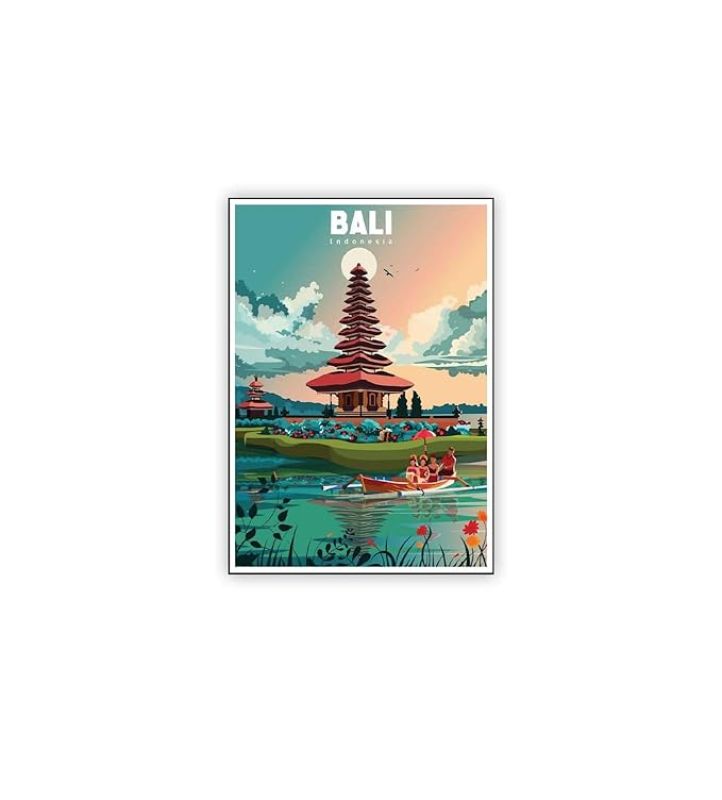 Wooden Fridge Magnet Indian Souvenir Gift Items  Gift for Travels  Decorative Magnet for Kitchen, Refrigerator Door, Home Decor (Bali)