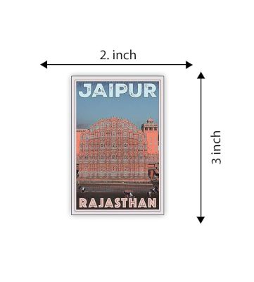 Wooden Fridge Magnet Indian Souvenir Gift Items  Gift for Travels  Decorative Magnet for Kitchen, Refrigerator Door, Home Decor (Jaipur)