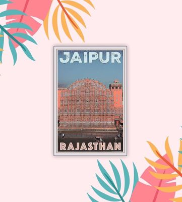 Wooden Fridge Magnet Indian Souvenir Gift Items  Gift for Travels  Decorative Magnet for Kitchen, Refrigerator Door, Home Decor (Jaipur)