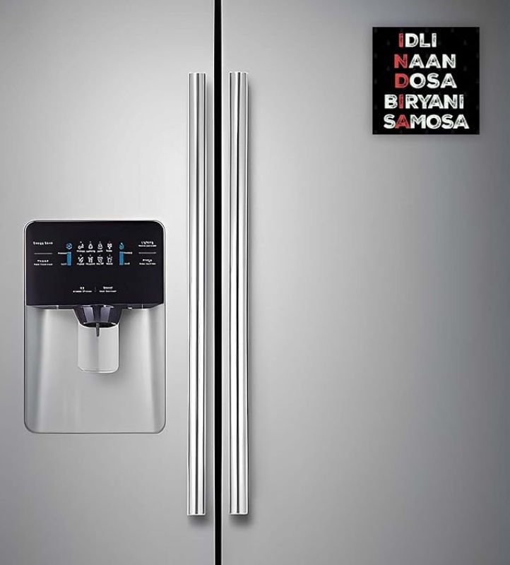 Funny Quote Printed Fridge Magnets  Perfect for Gifting and Decoration  Kitchen Home Decoration Items (Idli Naam Dosa Biryani Samosa)