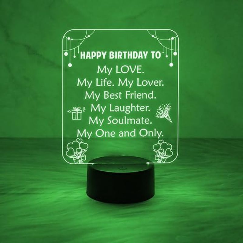 Happy Birthday to My Best Friend Gift Lamp  3D Illusion Lamp for Friend Sister Brothers Boys and Girls. Gifts for Birthday  Automatic Color Changing Light Desk Table Lamp