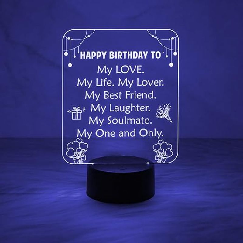 Happy Birthday to My Best Friend Gift Lamp  3D Illusion Lamp for Friend Sister Brothers Boys and Girls. Gifts for Birthday  Automatic Color Changing Light Desk Table Lamp