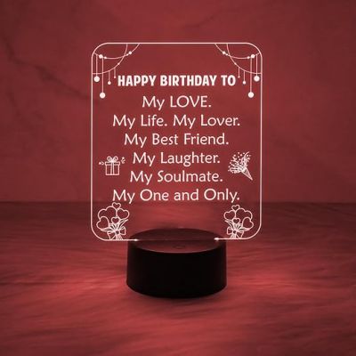 Happy Birthday to My Best Friend Gift Lamp  3D Illusion Lamp for Friend Sister Brothers Boys and Girls. Gifts for Birthday  Automatic Color Changing Light Desk Table Lamp