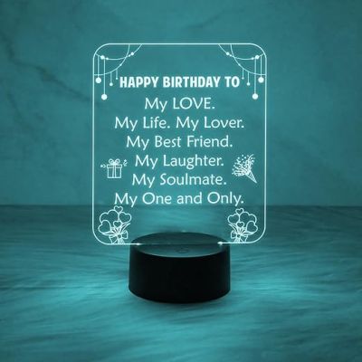 Happy Birthday to My Best Friend Gift Lamp  3D Illusion Lamp for Friend Sister Brothers Boys and Girls. Gifts for Birthday  Automatic Color Changing Light Desk Table Lamp