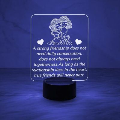 Best Friend Led Lamp Quote Lamp Gift for Friend  Automatic Color Changing Light  Friendship Day Gift for Bestie  Memorable Gifts for Friends