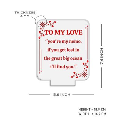 To My Love Engraved Night Lamp  Express Your Love for Loveable Person  Gift for Husband Wife  Warm White Light