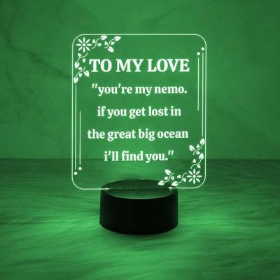 To My Love Engraved Night Lamp  Express Your Love for Loveable Person  Gift for Husband Wife  Automatic Color Changing Light