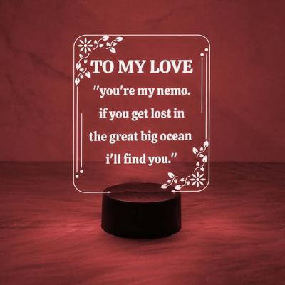 To My Love Engraved Night Lamp  Express Your Love for Loveable Person  Gift for Husband Wife  Automatic Color Changing Light