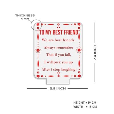 To My Best Friend Engraved Night Lamp with Warm White Light   Gift for Best Friend  Gift for Besties  Birthday Gift for Friend  Friendship Day Gift