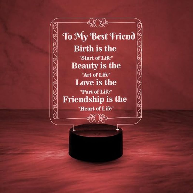 to My Best Friend Night Lamp with 7 Color Changing Light  Gift for Best Friend  Gift for Besties  Birthday Gift for Friend  Friendship Day Gift