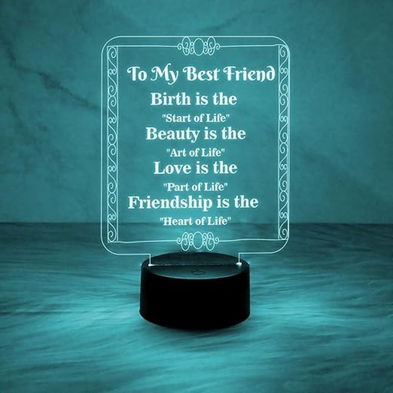 to My Best Friend Night Lamp with 7 Color Changing Light  Gift for Best Friend  Gift for Besties  Birthday Gift for Friend  Friendship Day Gift