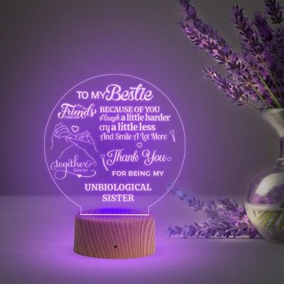 To My Bestie Engraved Acrylic Led Night Lamp with 7 Color Changing Light  Gift for BFF  Birthday Gift for Bestie  Happy Friendship Day Gift