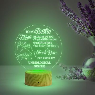 To My Bestie Engraved Acrylic Led Night Lamp with 7 Color Changing Light  Gift for BFF  Birthday Gift for Bestie  Happy Friendship Day Gift