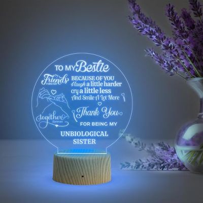 To My Bestie Engraved Acrylic Led Night Lamp with 7 Color Changing Light  Gift for BFF  Birthday Gift for Bestie  Happy Friendship Day Gift