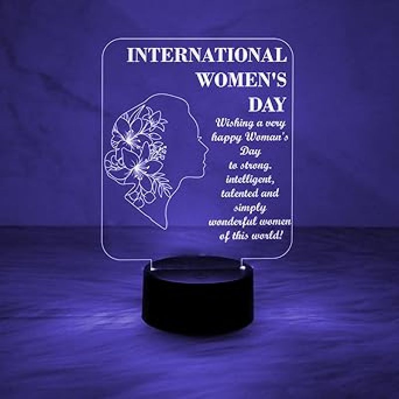 3D Illusion Night Lamp International Womens Day Led Table Lamp Best Gift for Women  Thankyou Gift for Women  Gift for Womens Day (Multicolored Light)