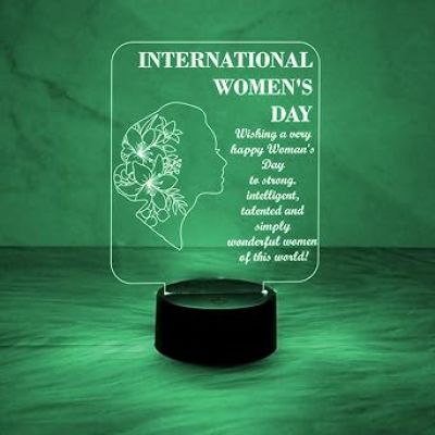 3D Illusion Night Lamp International Womens Day Led Table Lamp Best Gift for Women  Thankyou Gift for Women  Gift for Womens Day (Multicolored Light)