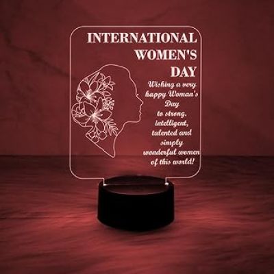3D Illusion Night Lamp International Womens Day Led Table Lamp Best Gift for Women  Thankyou Gift for Women  Gift for Womens Day (Multicolored Light)