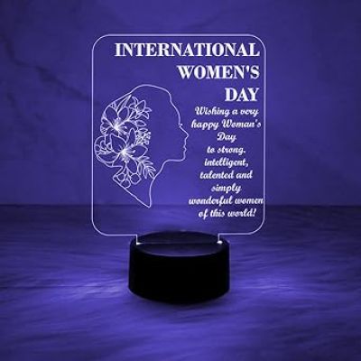 3D Illusion Night Lamp International Womens Day Led Table Lamp Best Gift for Women  Thankyou Gift for Women  Gift for Womens Day (Multicolored Light)