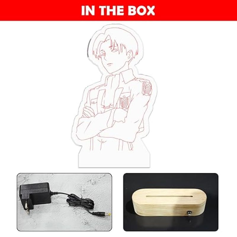 Anime LeviAckerman  Night Lamp with Cool White Light  Attack on Titan Night Lamp  Gift for Anime Lover  Birthday Gift for Anime Fan