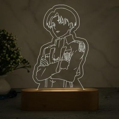 Anime LeviAckerman  Night Lamp with Cool White Light  Attack on Titan Night Lamp  Gift for Anime Lover  Birthday Gift for Anime Fan