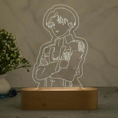 Anime LeviAckerman  Night Lamp with Cool White Light  Attack on Titan Night Lamp  Gift for Anime Lover  Birthday Gift for Anime Fan