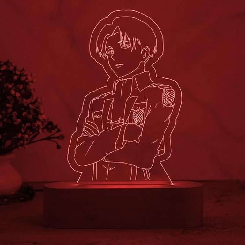 Anime Led Lamp LeviAckerman  Attack on Titan Night Lamp with Multicolored Light  Gift for Anime Lover  Birthday Gift for Anime Fan