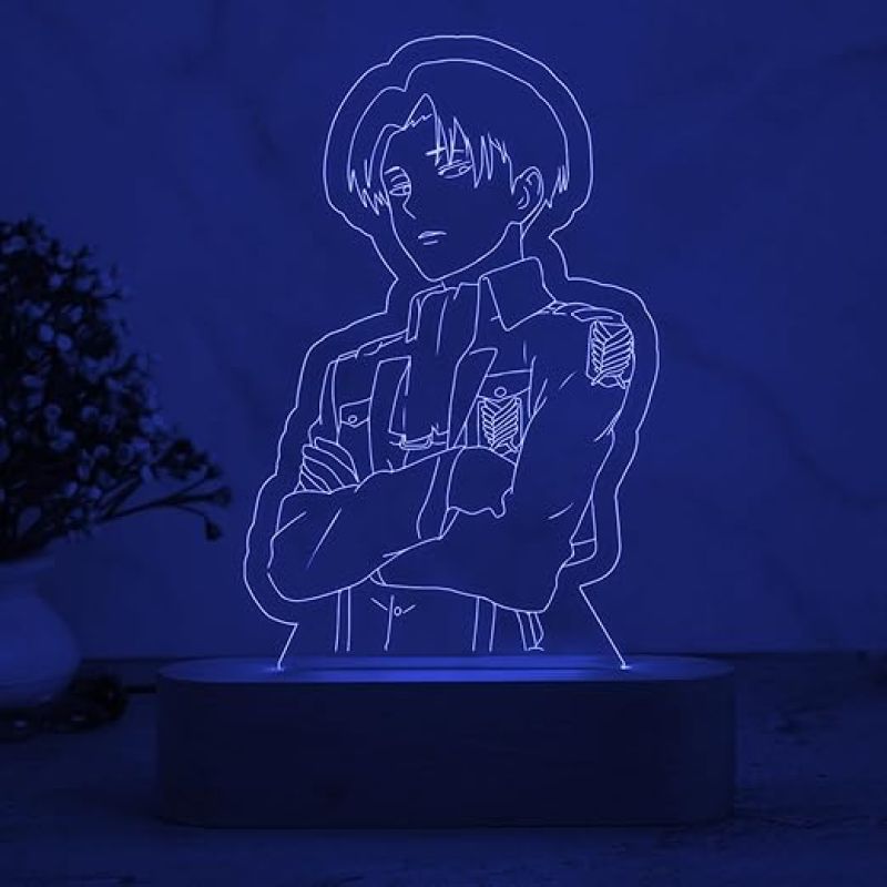Anime Led Lamp LeviAckerman  Attack on Titan Night Lamp with Multicolored Light  Gift for Anime Lover  Birthday Gift for Anime Fan