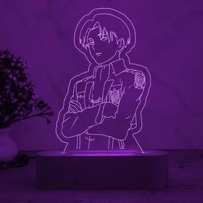 Anime Led Lamp LeviAckerman  Attack on Titan Night Lamp with Multicolored Light  Gift for Anime Lover  Birthday Gift for Anime Fan