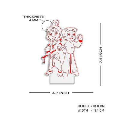 3D Illusion Lord Krishna & Chhota Bheem Night Lamp  Best Housewarming Gifting Ideas  Spiritual Decor Light  Warm White Light