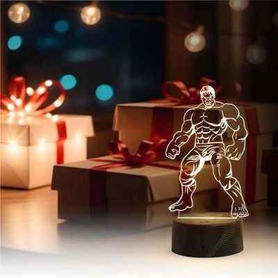 3D Illusion Hulk Avengers Desk Table Lamp with Warm White Light  Gift for Avengers Lover & Kids Room Decor Light