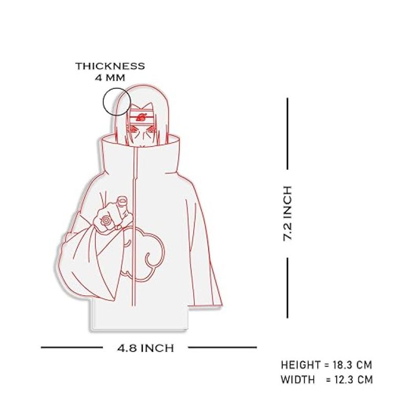 3D Illusion Anime Figure Desk Table Lamp with Warm White   Birthday Gift for Anime Lover  Bedside Table Lamp (Itachi GenjutsuOtaku)