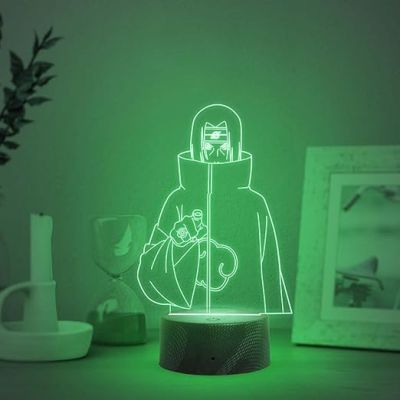 3D Illusion Anime Figure Desk Table Lamp with Automatic Color Changing Light  Birthday Gift for Anime Lover (Itachi GenjutsuOtaku)