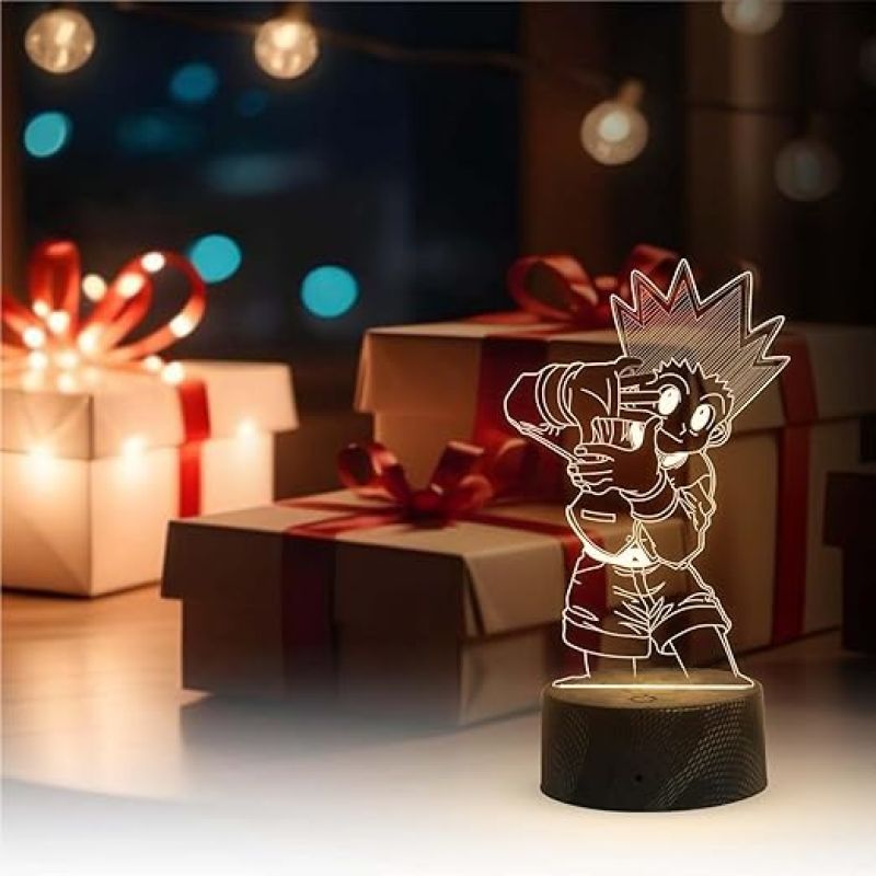 3D Illusion HunterXHunter  Anime Home Decor Night Lamp with Warm White Light  Action Figure Desk Decor Light