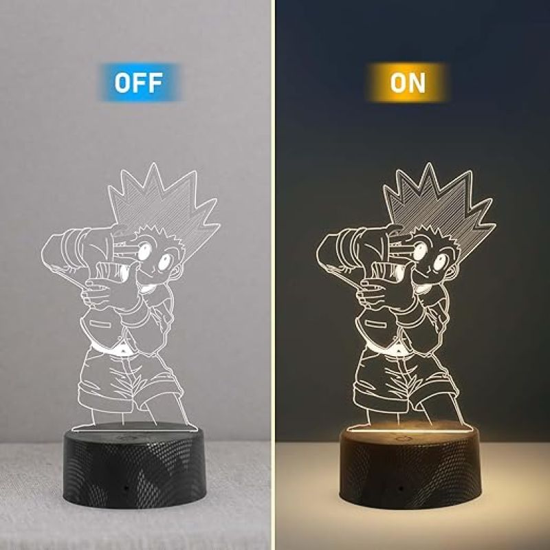 3D Illusion HunterXHunter  Anime Home Decor Night Lamp with Warm White Light  Action Figure Desk Decor Light