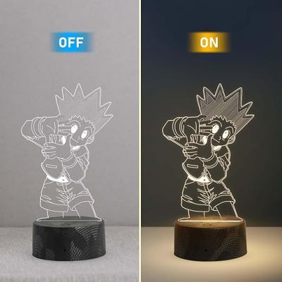 3D Illusion HunterXHunter  Anime Home Decor Night Lamp with Warm White Light  Action Figure Desk Decor Light