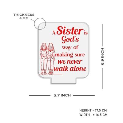 Gift for Sister 3D Illusion Table Lamp with Warm White Light  Birthday Gift for Sister  Best Sister Gift  Surprise Gift for Sister