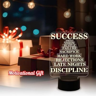 Success Motivational Night Lamp with Warm White Light  Bedroom Study Room Office Living Room Décor Light  Bedside Lamp