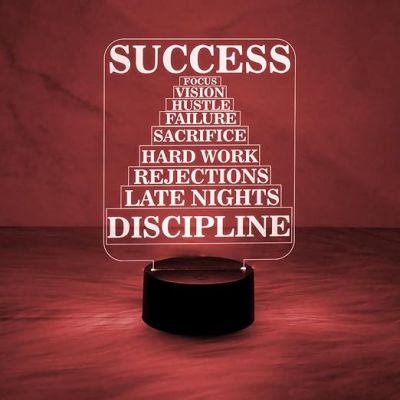 Success Motivational Night Lamp with Automatic Color Changing Light  Bedroom Study Room Office Living Room Décor Light  Bedside Lamp