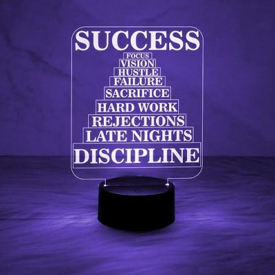 Success Motivational Night Lamp with Automatic Color Changing Light  Bedroom Study Room Office Living Room Décor Light  Bedside Lamp