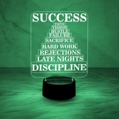 Success Motivational Night Lamp with Automatic Color Changing Light  Bedroom Study Room Office Living Room Décor Light  Bedside Lamp