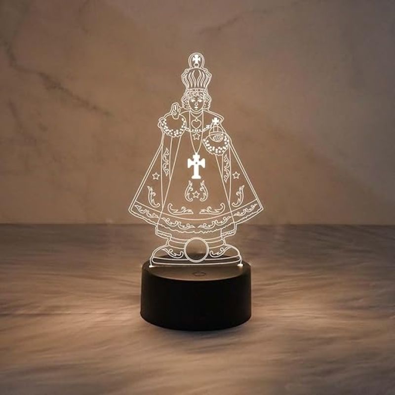 3D Illusion Jesus Cross Night Lamp  King Prince Figures Led Lamp with Warm White Light  3D Desk Table Christmas Gift  Gift for Christian Friend