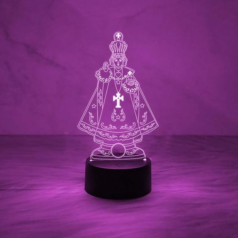 3D Illusion Jesus Cross Night Lamp  King Prince Figures Led Lamp with Automatic Color Changing Light  3D Desk Table Christmas Gift  Gift for Christian Friend
