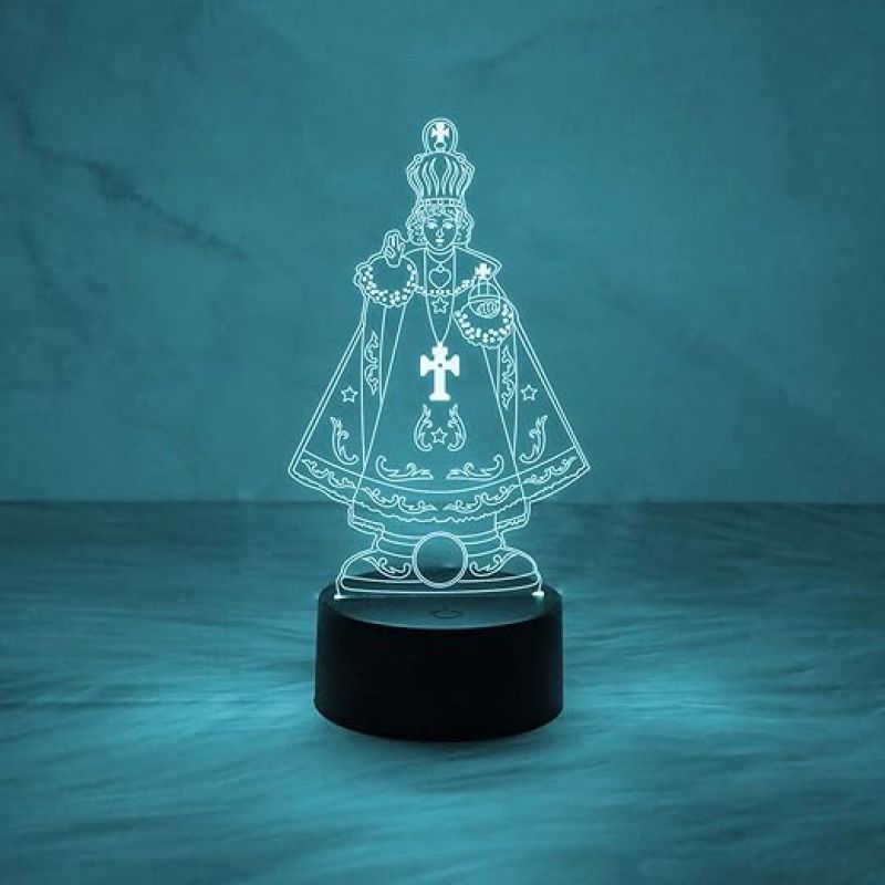 3D Illusion Jesus Cross Night Lamp  King Prince Figures Led Lamp with Automatic Color Changing Light  3D Desk Table Christmas Gift  Gift for Christian Friend